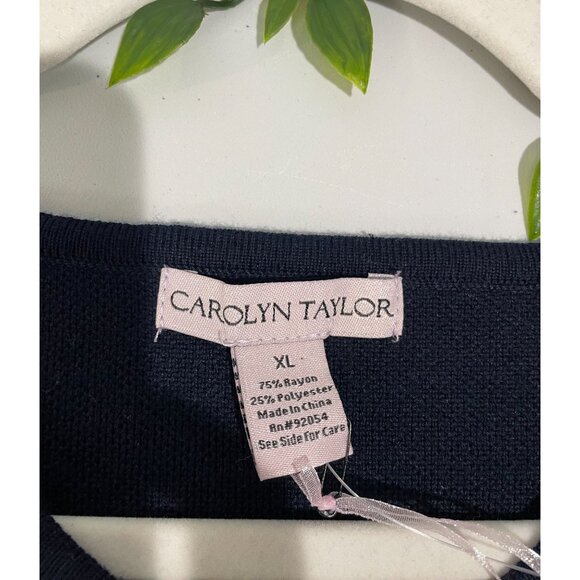 Carolyn Taylor Navy Sleeveless Vest XL With Gold Buttons 75%Rayon&25% Polyester - Picture 5 of 10